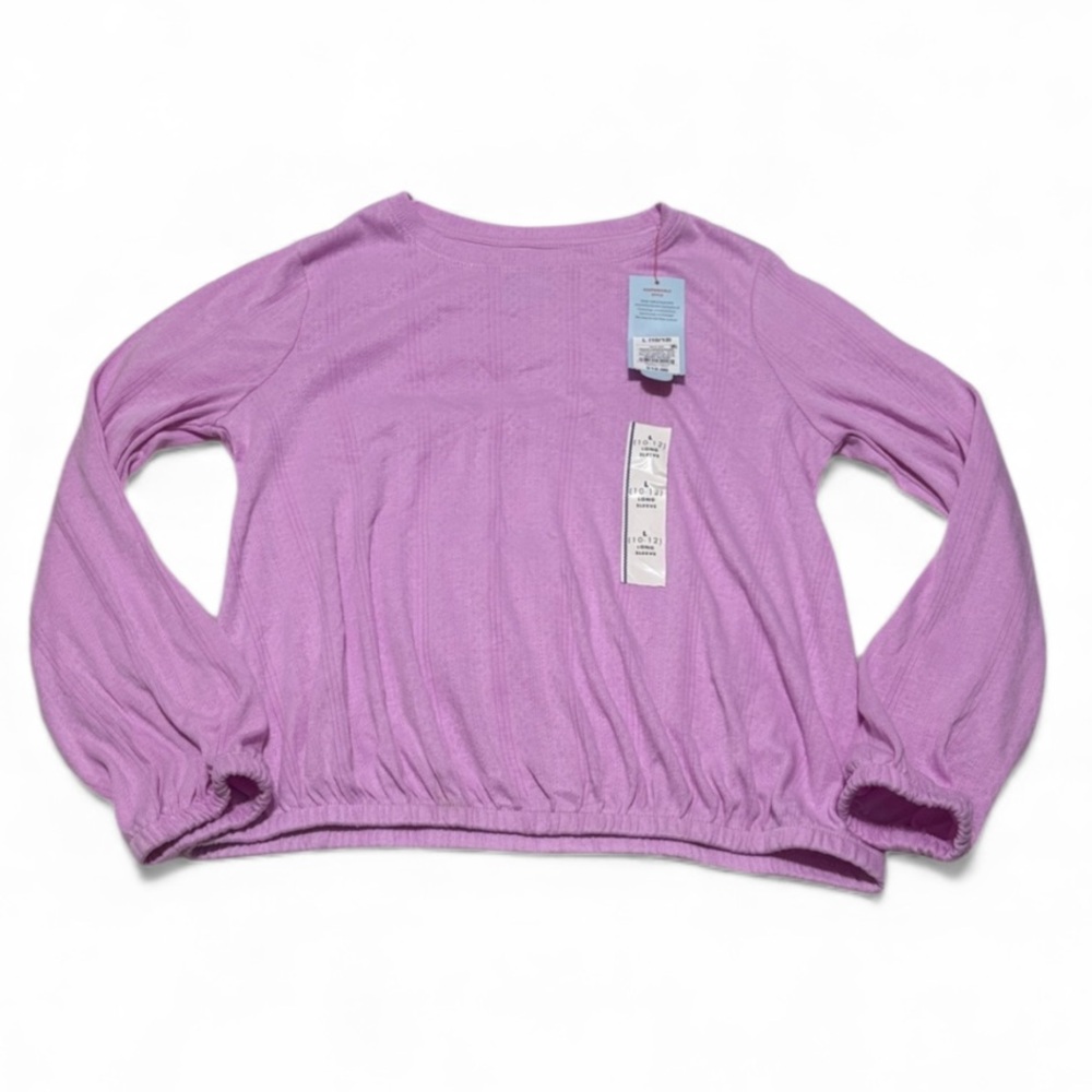 NWT Cat & Jack Medium Lavender Long Sleeve Top Size 10/12 Youth Girls